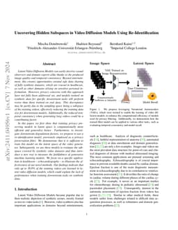 Uncovering Hidden Subspaces in Video Diffusion Models Using
  Re-Identification