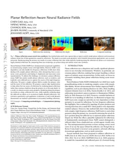 Planar Reflection-Aware Neural Radiance Fields