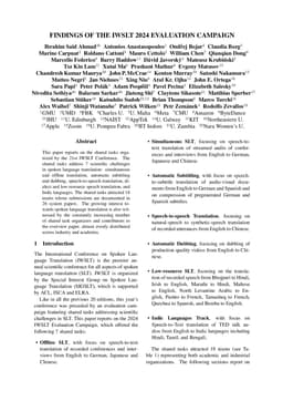 Findings of the IWSLT 2024 Evaluation Campaign