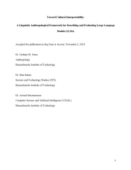 Toward Cultural Interpretability: A Linguistic Anthropological Framework
  for Describing and Evaluating Large Language Models (LLMs)