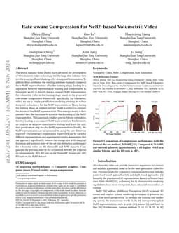 Rate-aware Compression for NeRF-based Volumetric Video
