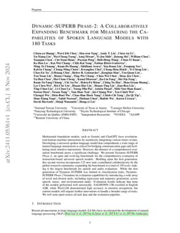Dynamic-SUPERB Phase-2: A Collaboratively Expanding Benchmark for
  Measuring the Capabilities of Spoken Language Models with 180 Tasks
