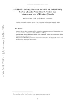 Are Deep Learning Methods Suitable for Downscaling Global Climate
  Projections? Review and Intercomparison of Existing Models