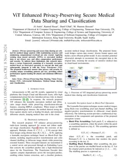 ViT Enhanced Privacy-Preserving Secure Medical Data Sharing and
  Classification