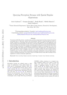 Querying Perception Streams with Spatial Regular Expressions