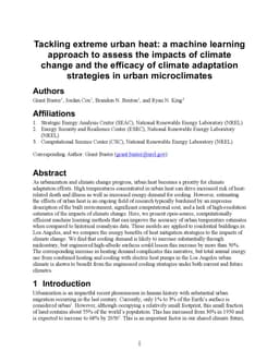 Tackling extreme urban heat: a machine learning approach to assess the
  impacts of climate change and the efficacy of climate adaptation strategies
  in urban microclimates