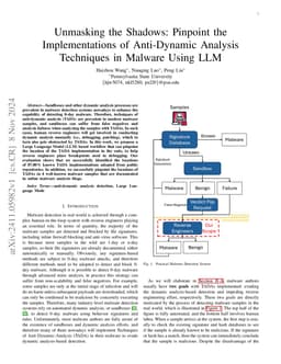 Unmasking the Shadows: Pinpoint the Implementations of Anti-Dynamic Analysis Techniques in Malware Using LLM