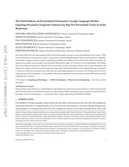 The Dark Patterns of Personalized Persuasion in Large Language Models:
  Exposing Persuasive Linguistic Features for Big Five Personality Traits in
  LLMs Responses