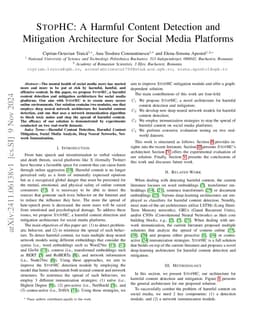 StopHC: A Harmful Content Detection and Mitigation Architecture for
  Social Media Platforms