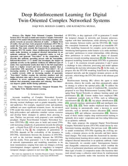 Deep Reinforcement Learning for Digital Twin-Oriented Complex Networked
  Systems