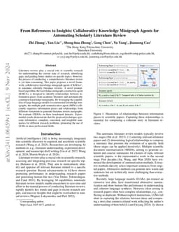 Mixture of Knowledge Minigraph Agents for Literature Review Generation