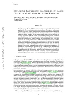 Exploring Knowledge Boundaries in Large Language Models for Retrieval
  Judgment