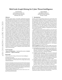 Web Scale Graph Mining for Cyber Threat Intelligence
