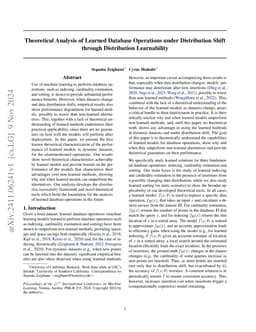 Theoretical Analysis of Learned Database Operations under Distribution
  Shift through Distribution Learnability