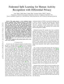 Federated Split Learning for Human Activity Recognition with
  Differential Privacy