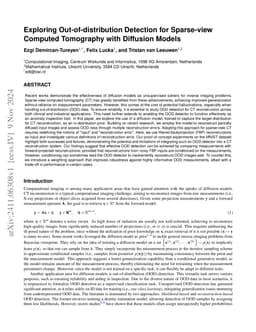 Exploring Out-of-distribution Detection for Sparse-view Computed
  Tomography with Diffusion Models
