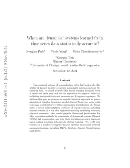 When are dynamical systems learned from time series data statistically
  accurate?