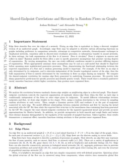 Shared-Endpoint Correlations and Hierarchy in Random Flows on Graphs