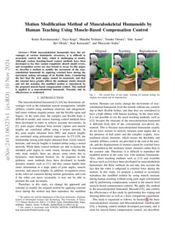 Motion Modification Method of Musculoskeletal Humanoids by Human
  Teaching Using Muscle-Based Compensation Control