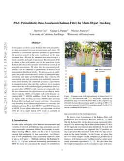 PKF: Probabilistic Data Association Kalman Filter for Multi-Object
  Tracking