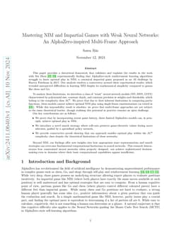 Mastering NIM and Impartial Games with Weak Neural Networks: An
  AlphaZero-inspired Multi-Frame Approach