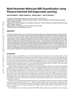 Multi-Parameter Molecular MRI Quantification using Physics-Informed Self-Supervised Learning