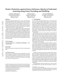Protection against Source Inference Attacks in Federated Learning using
  Unary Encoding and Shuffling