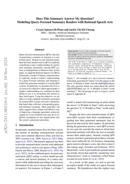 Does This Summary Answer My Question? Modeling Query-Focused Summary
  Readers with Rational Speech Acts