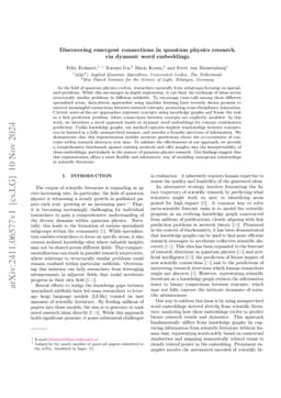 Discovering emergent connections in quantum physics research via dynamic
  word embeddings