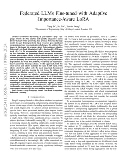 Federated LLMs Fine-tuned with Adaptive Importance-Aware LoRA