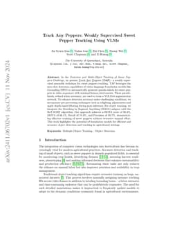 Track Any Peppers: Weakly Supervised Sweet Pepper Tracking Using VLMs