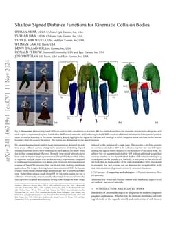 Shallow Signed Distance Functions for Kinematic Collision Bodies