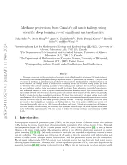 Methane projections from Canada's oil sands tailings using scientific
  deep learning reveal significant underestimation