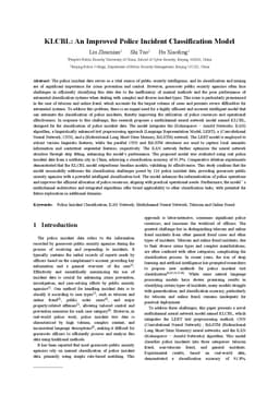 KLCBL: An Improved Police Incident Classification Model