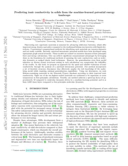 Predicting ionic conductivity in solids from the machine-learned potential energy landscape