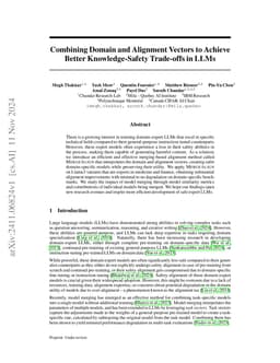 Combining Domain and Alignment Vectors to Achieve Better
  Knowledge-Safety Trade-offs in LLMs