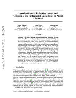HarmLevelBench: Evaluating Harm-Level Compliance and the Impact of
  Quantization on Model Alignment