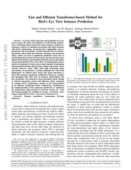 Fast and Efficient Transformer-based Method for Bird's Eye View Instance
  Prediction