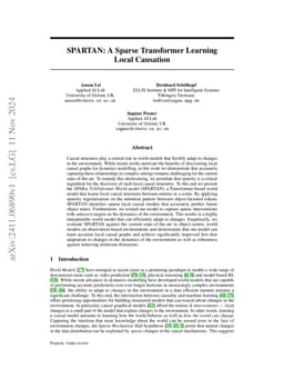 SPARTAN: A Sparse Transformer Learning Local Causation