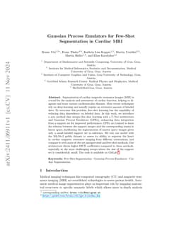 Gaussian Process Emulators for Few-Shot Segmentation in Cardiac MRI