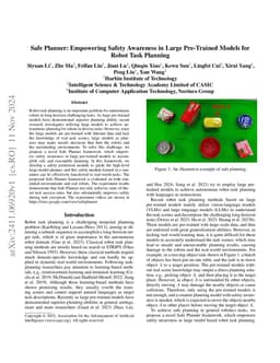 Safe Planner: Empowering Safety Awareness in Large Pre-Trained Models
  for Robot Task Planning