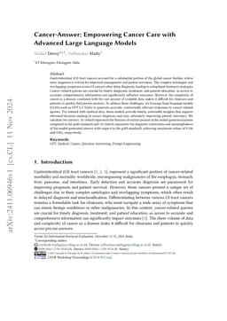 Cancer-Answer: Empowering Cancer Care with Advanced Large Language Models