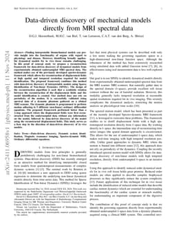 Data-driven discovery of mechanical models directly from MRI spectral
  data