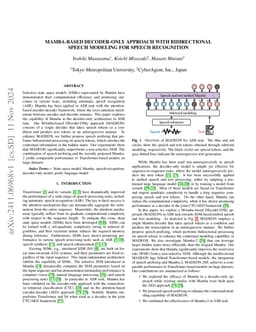 Mamba-based Decoder-Only Approach with Bidirectional Speech Modeling for
  Speech Recognition