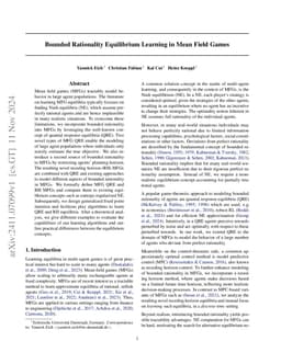 Bounded Rationality Equilibrium Learning in Mean Field Games
