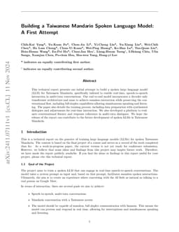 Building a Taiwanese Mandarin Spoken Language Model: A First Attempt