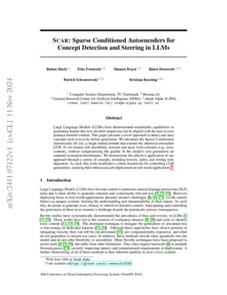 SCAR: Sparse Conditioned Autoencoders for Concept Detection and Steering
  in LLMs