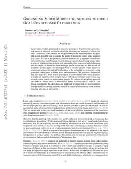Grounding Video Models to Actions through Goal Conditioned Exploration