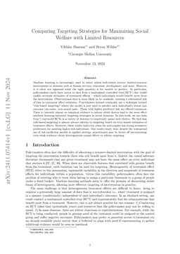 Comparing Targeting Strategies for Maximizing Social Welfare with Limited Resources
