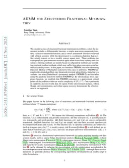 ADMM for Structured Fractional Minimization